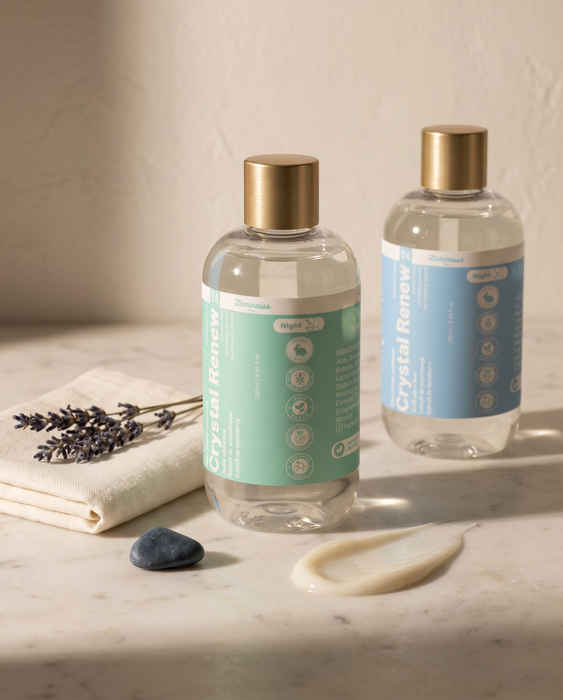 Routine Soir Luminesse Paris — démaquillage, exfoliation et soin de nuit